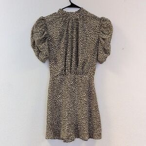 AX Paris Black and Cream Puff Sleeve Mini Dress